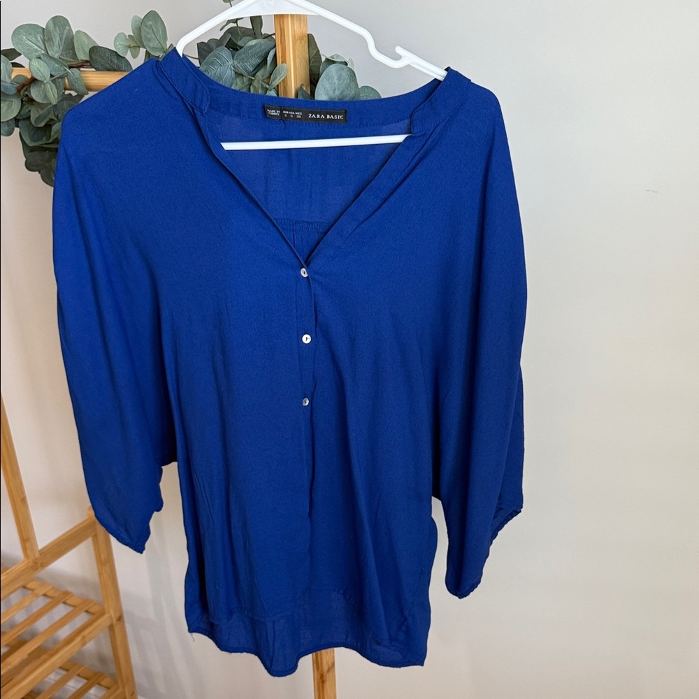 Zara Royal Blue Blouse